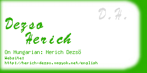 dezso herich business card